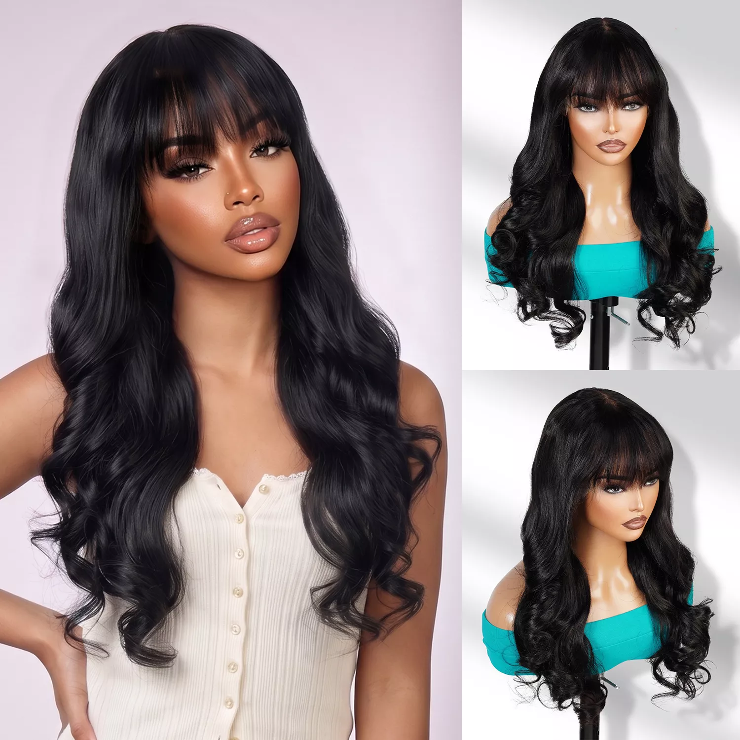 100% Human Hair Wear and Go Pre Cut Pre Plucked Glueless 13×5 Lace Front Wig Body Wave TP1B/6 24″
