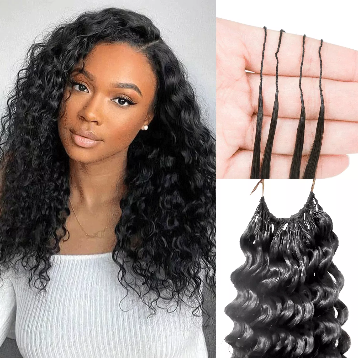 100g VALUE PACK Starlet 100% Human Hair Miracle Knots Feather Crochet Braid Deep Wave 16″