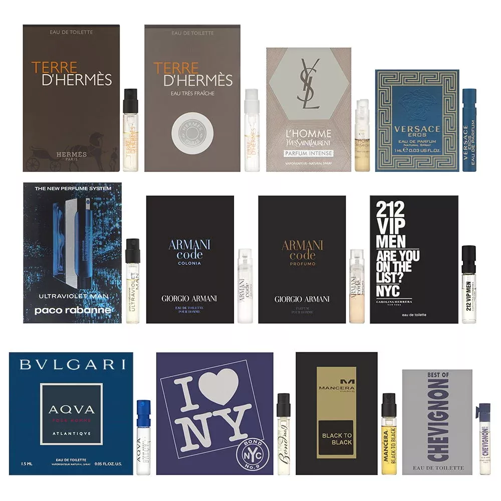 12 Piece Designer Fragrance Samples for Men – Premium Kit
