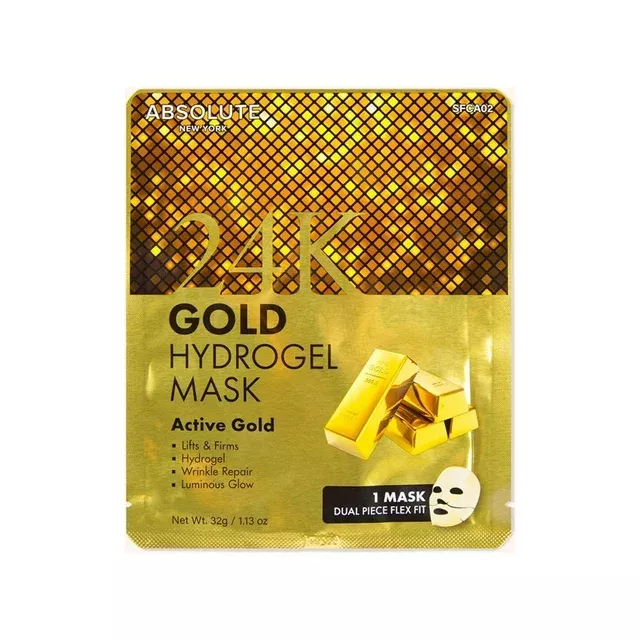 ABSOLUTE NEW YORK 24K GOLD HYDROGEL MASK – ACTIVE GOLD – 1.13 OZ