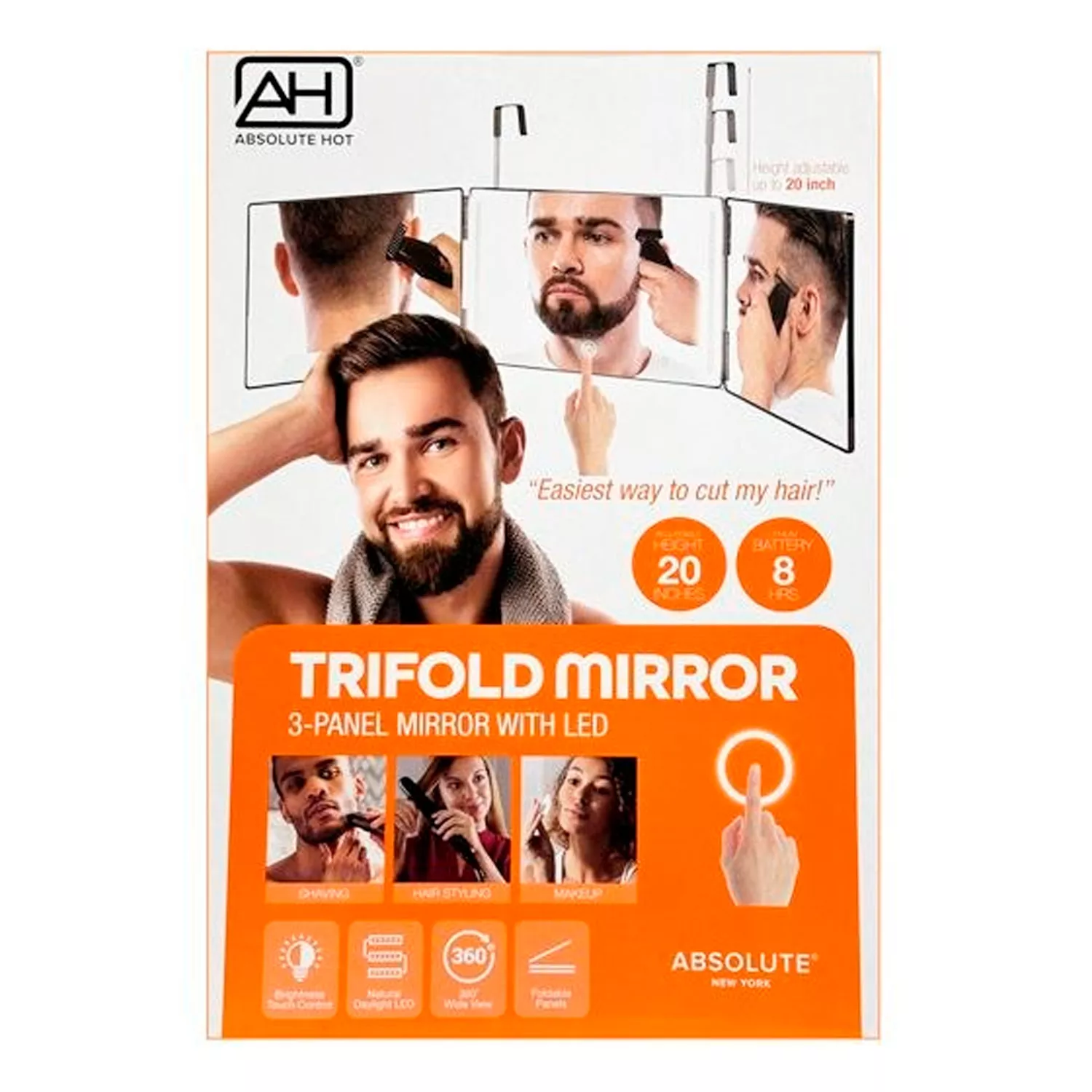 Absolute New York Trifold Mirror 3-Panel With Led