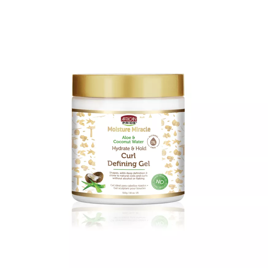 AFRIACAN PRIDE MOISTURE MIRACLE ALOE & COCONUT WATER CURL DEFINING GEL