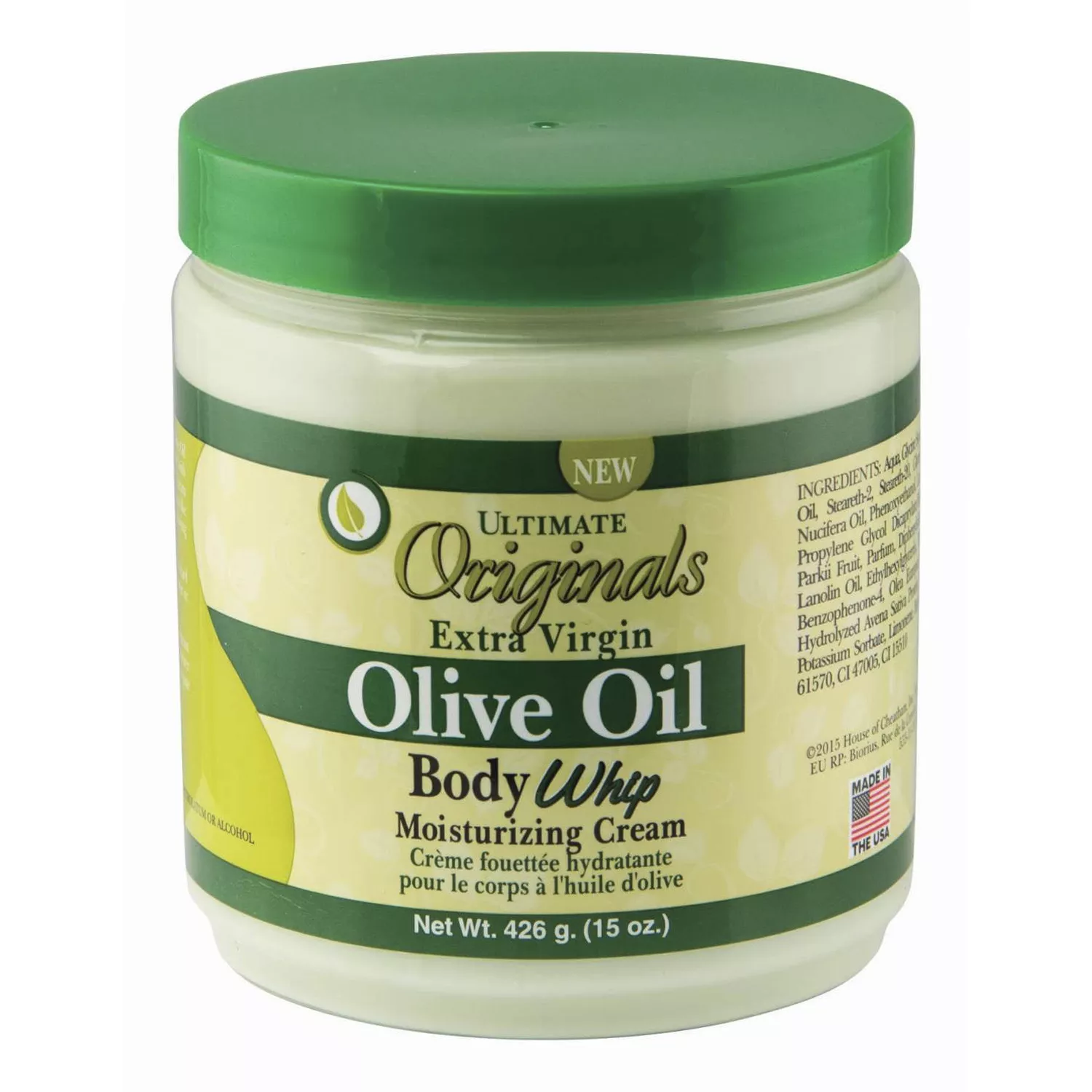 Africa's Best Ultimate Originals Extra Virgin Olive Oil Body Whip Moisturizing Cream 15oz/ 426g