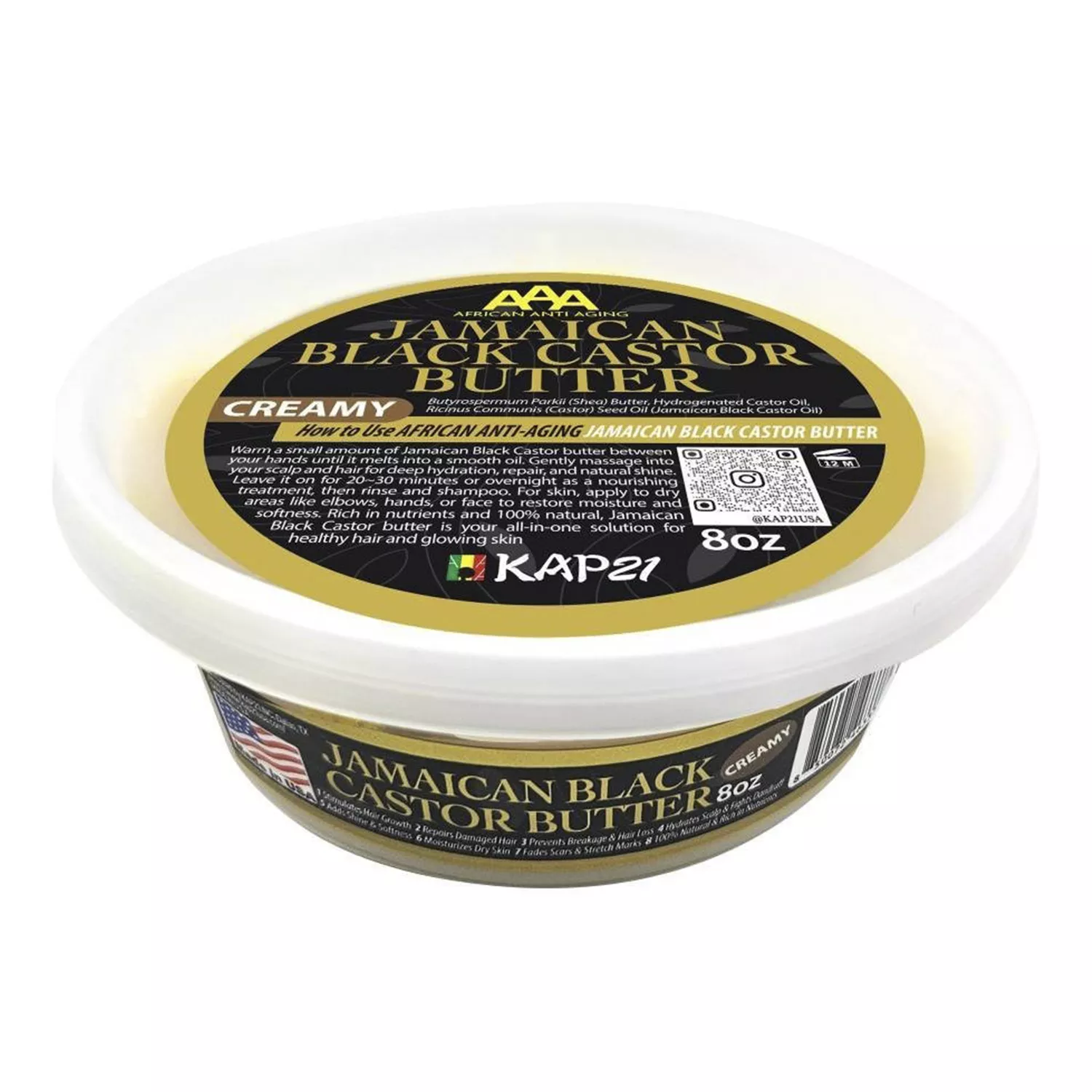 African Anti Aging Jamaican Black Castor Butter Creamy 8oz