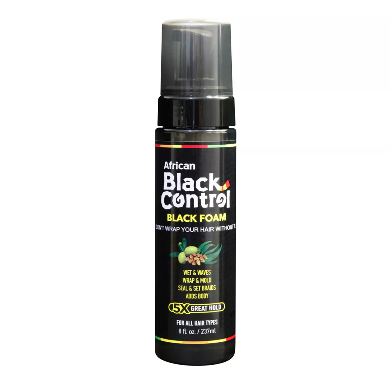 African Black Control Black Foam 5x Great Hold 8oz/ 237ml