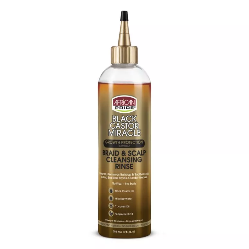 AFRICAN PRIDE BLACK CASTOR MIRACLE BRAID & SCALP CLEANSING RINSE 12 oz