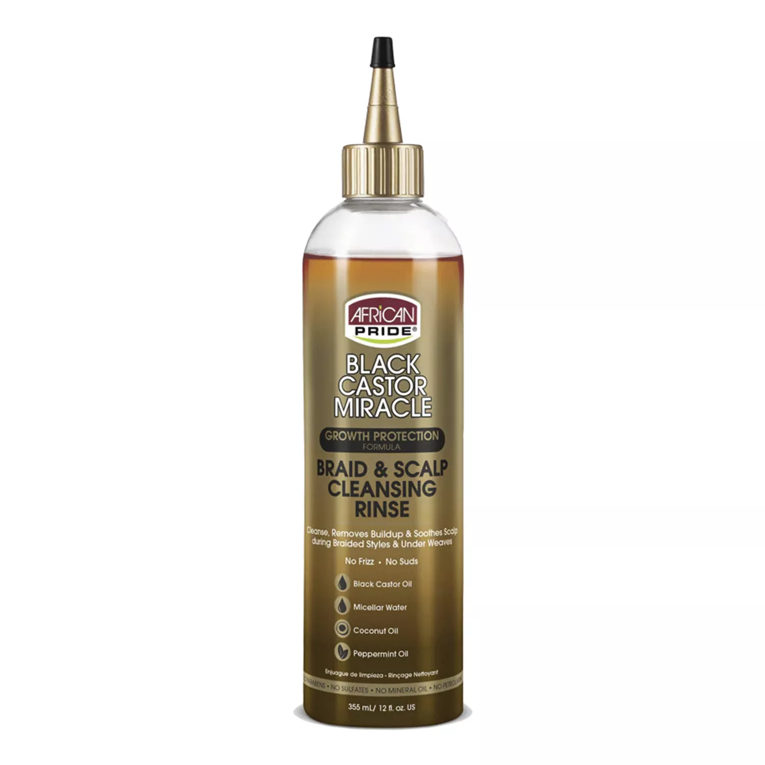 African Pride Black Castor Miracle Braid & Scalp Cleansing Rinse 12oz/ 355ml