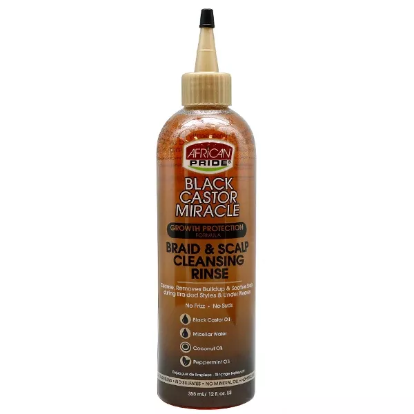 African Pride Black Castor Miracle Braid & Scalp Cleansing Rinse 12oz