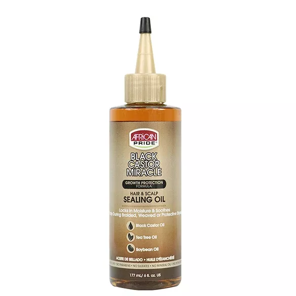 African Pride Black Castor Miracle Hair & Scalp Sealing Oil 6oz