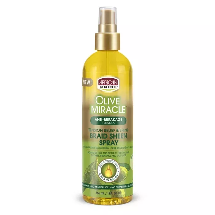 African Pride Braid Sheen Spray Olive 12oz