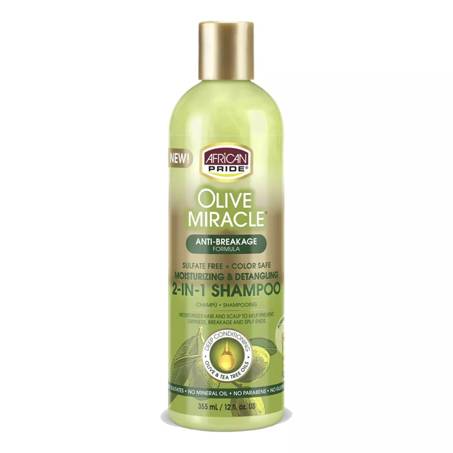 African Pride Olive Miracle 2 In 1 Shampoo 12oz/ 355ml