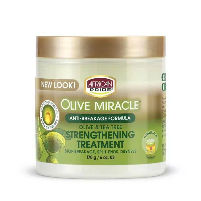 African Pride Olive Miracle Anti-Breakage Formula – STRENGTHENING TREATMENT 6 Oz