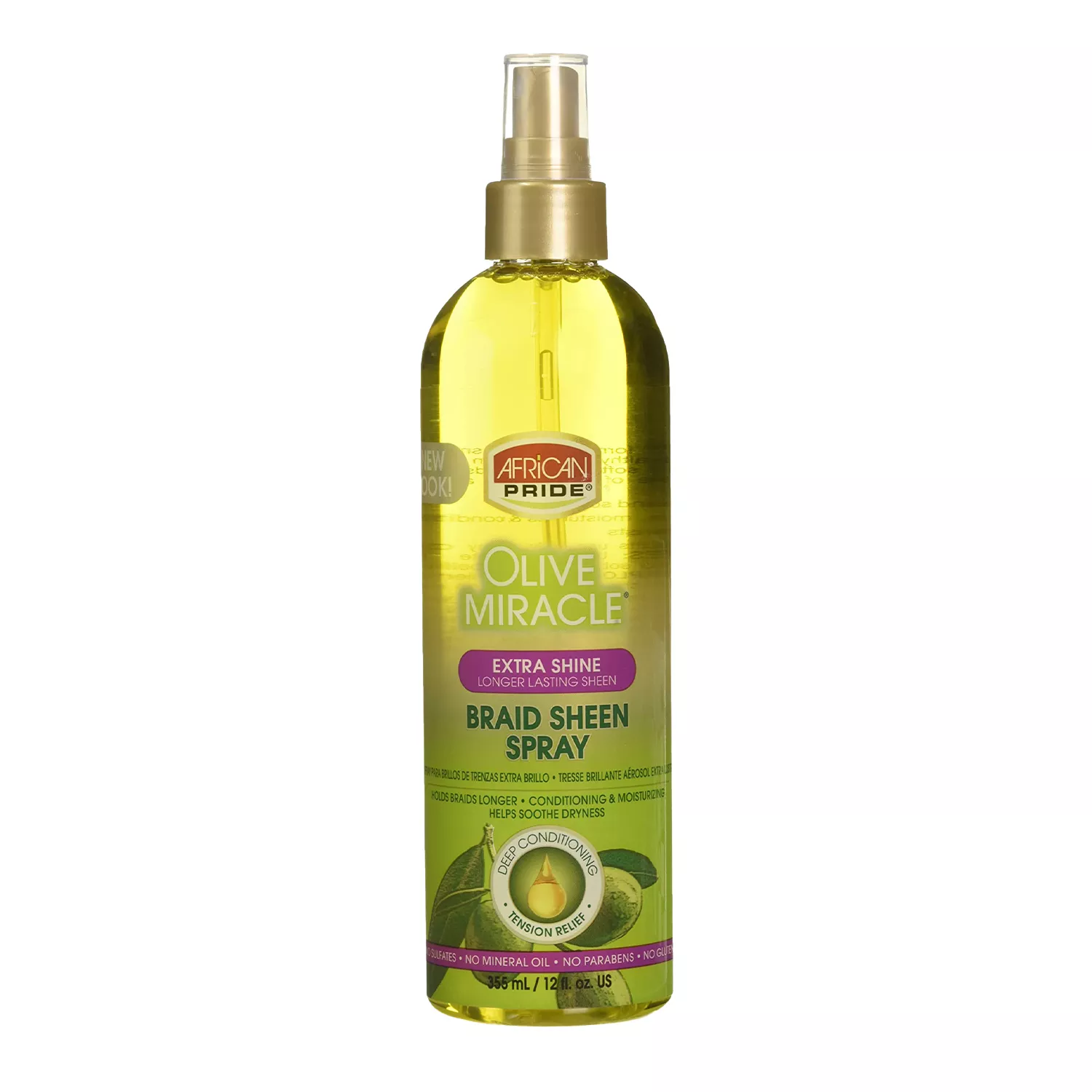 African Pride Olive Miracle Braid Sheen Spray 12oz/ 355ml