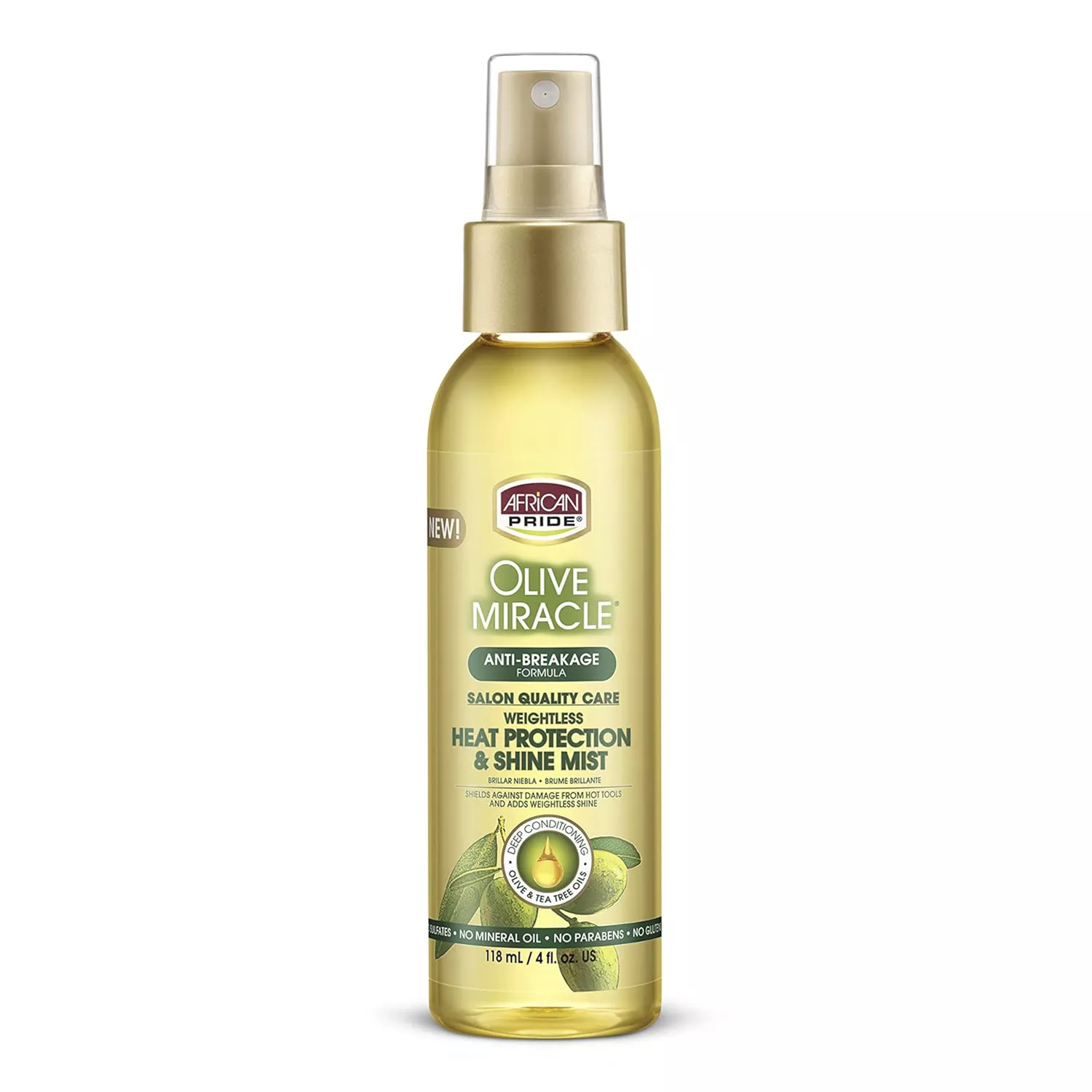 African Pride Olive Miracle Weightless Heat Protection & Shine Mist 4oz/ 118ml