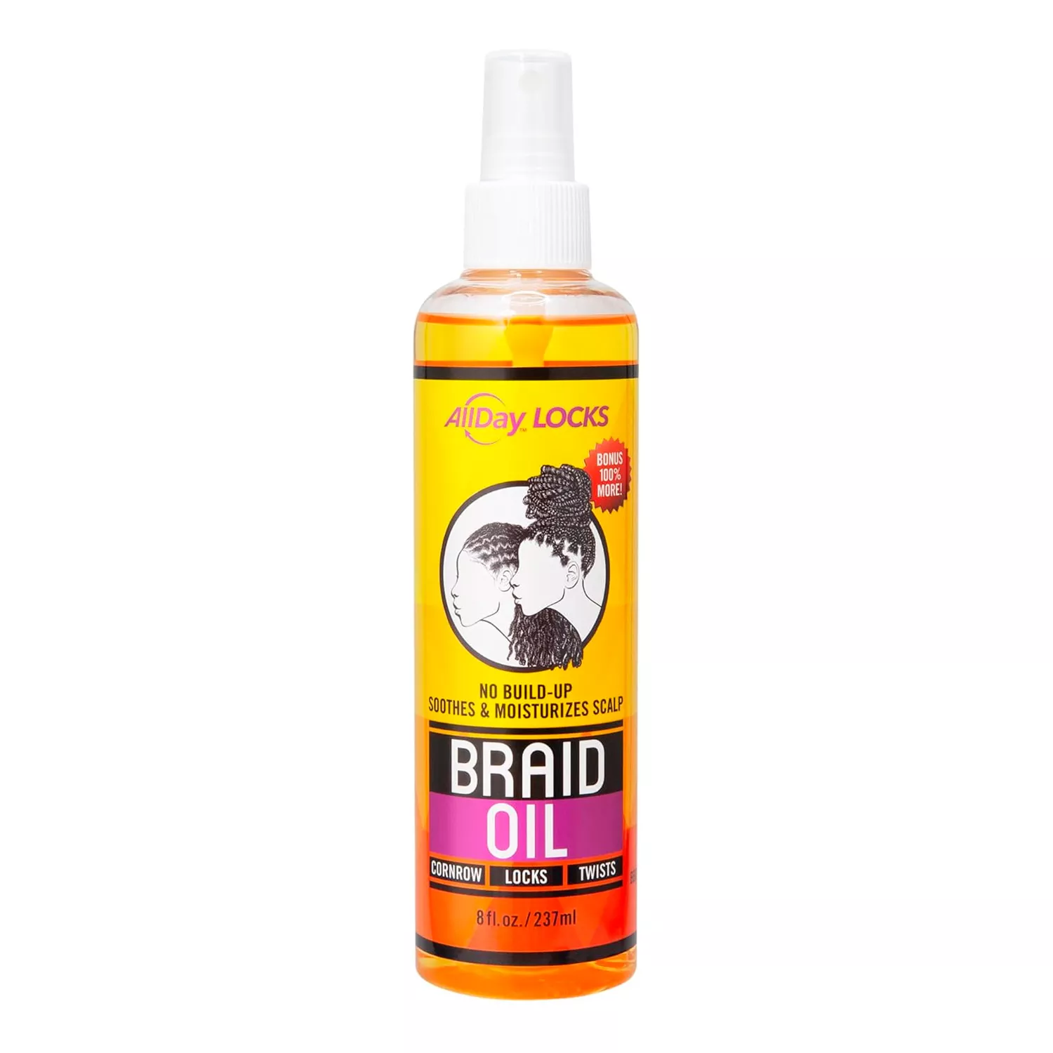 All Day Locks No Build Up Soothes & Moisturizes Scalp Braid Oil 8oz/ 237ml