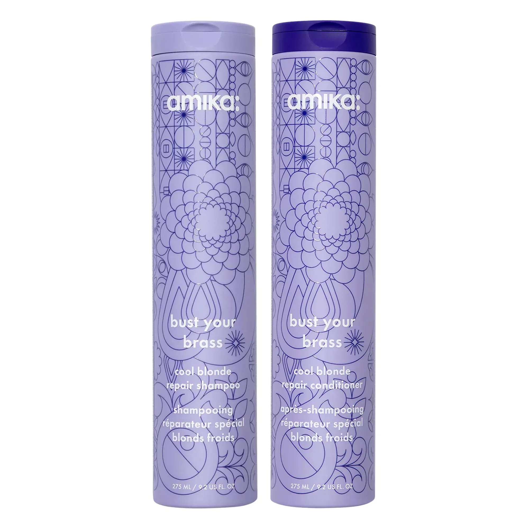 Amika Bust Your Brass Cool Blonde Shampoo and Conditioner 9.2oz Duo
