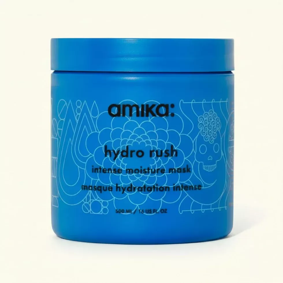 Amika Hydro Rush Intense Moisture Mask 500ml | Deep Hydration & Dry Hair Treatment