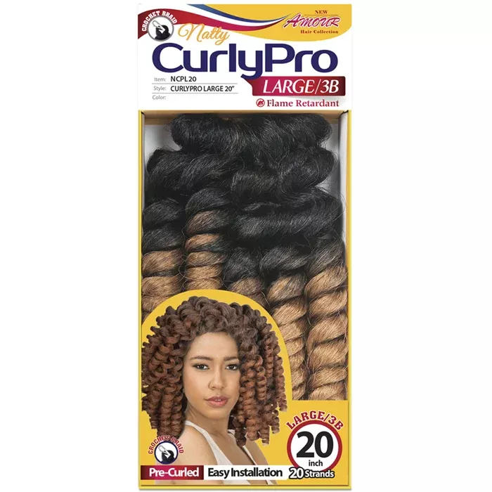 Amour Natty Crochet Braid – NCPL20 – CURLY PRO 3B LARGE 20″