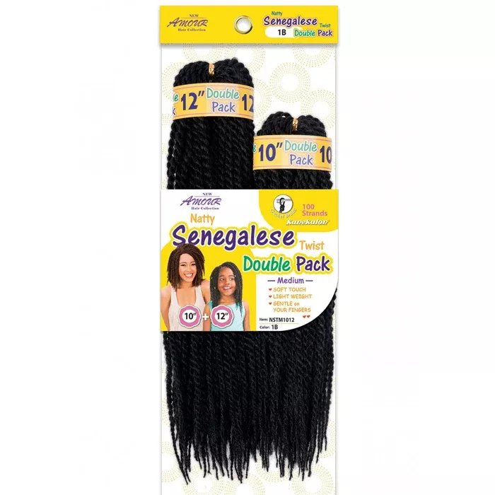 Amour Natty Crochet Braids – SENEGALESE TWIST DOUBLE PACK 10+12″