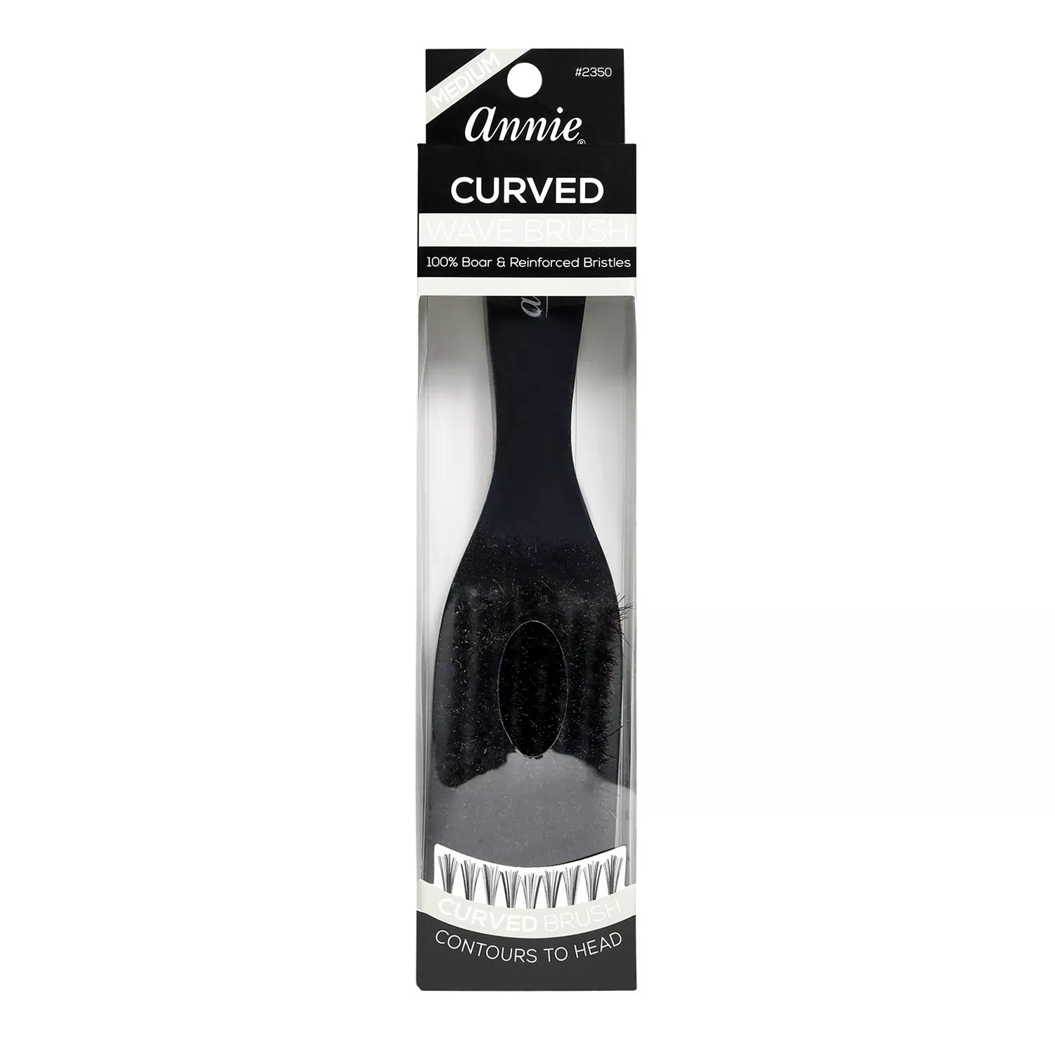 Annie Medium Curved Wave Brush 100% Boar and Reinforced Bristles