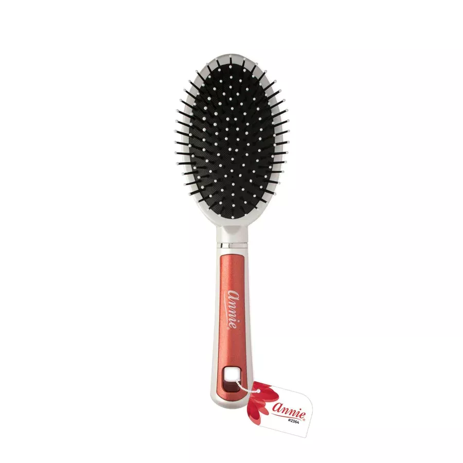 ANNIE PEARLY ROUND CUSHIONBRUSH RED