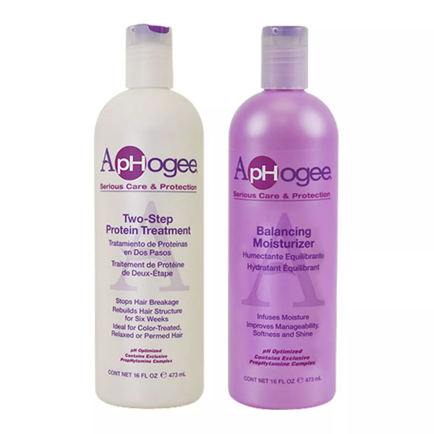 Aphogee Two-Step Protein Treatment & Balancing Moisturizer Set 16oz x 2