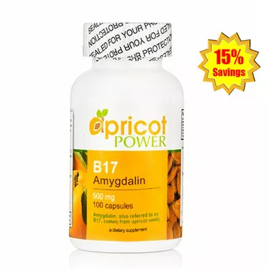 Apricot Power B17 Amygdalin 500mg Capsules - 100 Caps x 2 Bottles