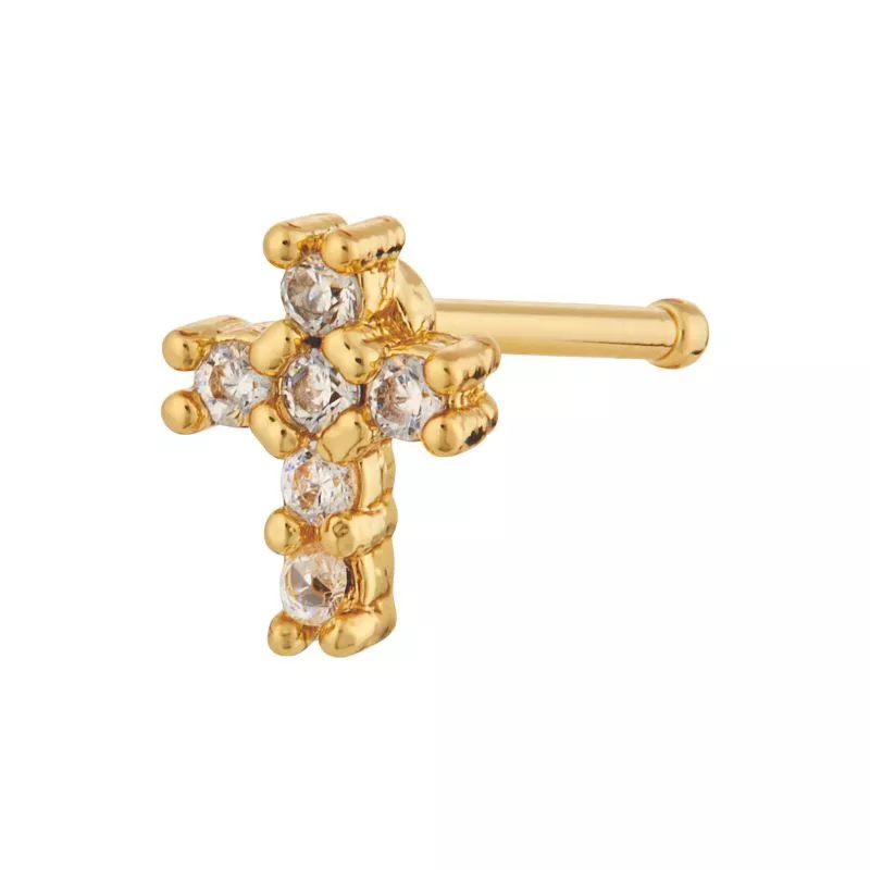 ARRIA INDIVIDUAL PACK NOSE BONE CROSS- GOLD[BN303], WHITE GOLD[BN403]