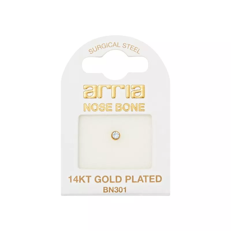ARRIA INDIVIDUAL PACK NOSE BONE STONE 2.5MM - GOLD[BN301], WHITE GOLD[BN401]