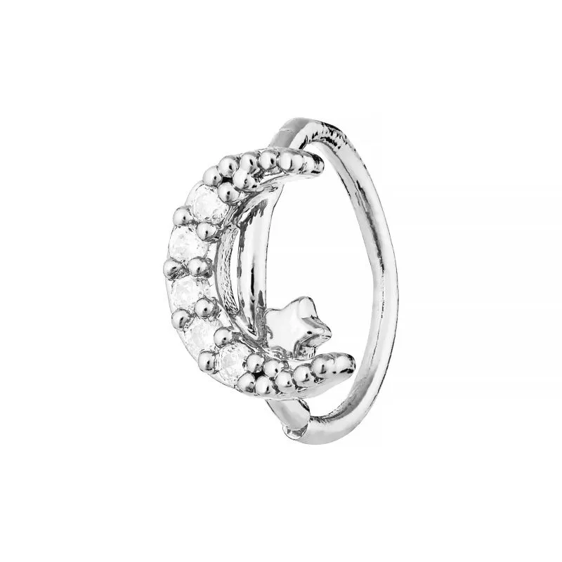 ARRIA INDIVIDUAL PACK NOSE HOOP CRESCENT MOON - GOLD /WHITE GOLD