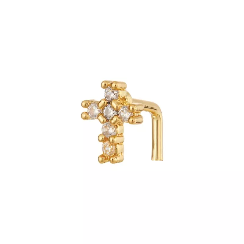 ARRIA INDIVIDUAL PACK NOSE LPIN CROSS - GOLD /WHITE GOLD