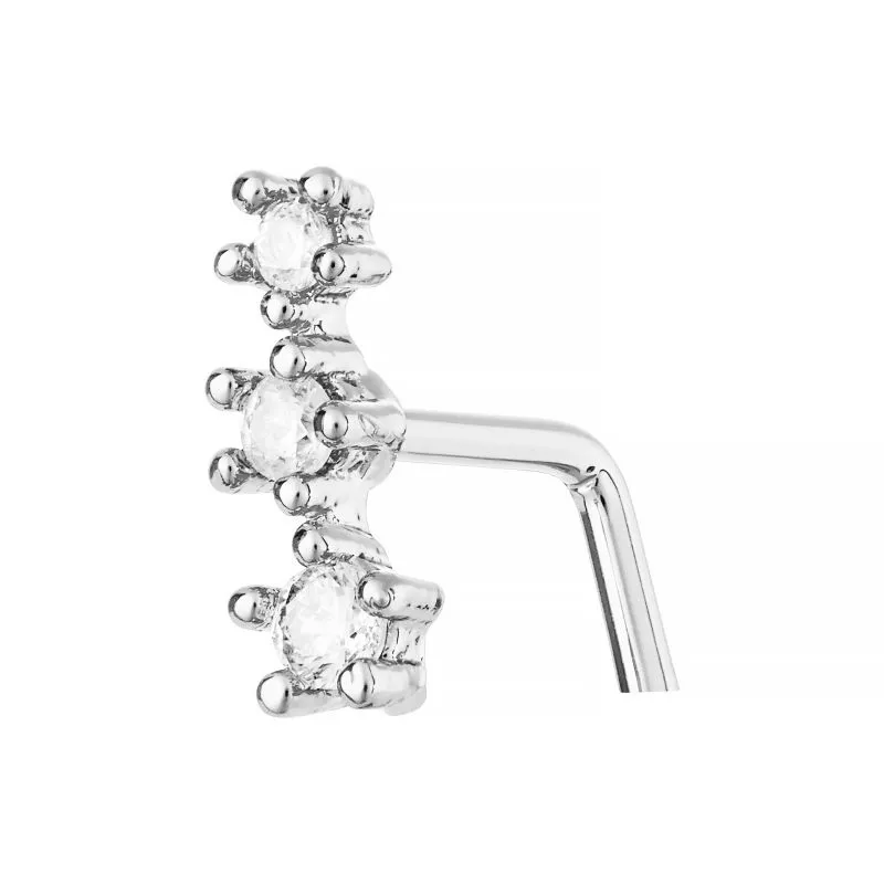 ARRIA INDIVIDUAL PACK NOSE LPIN TRIPLE STUD - GOLD /WHITE GOLD