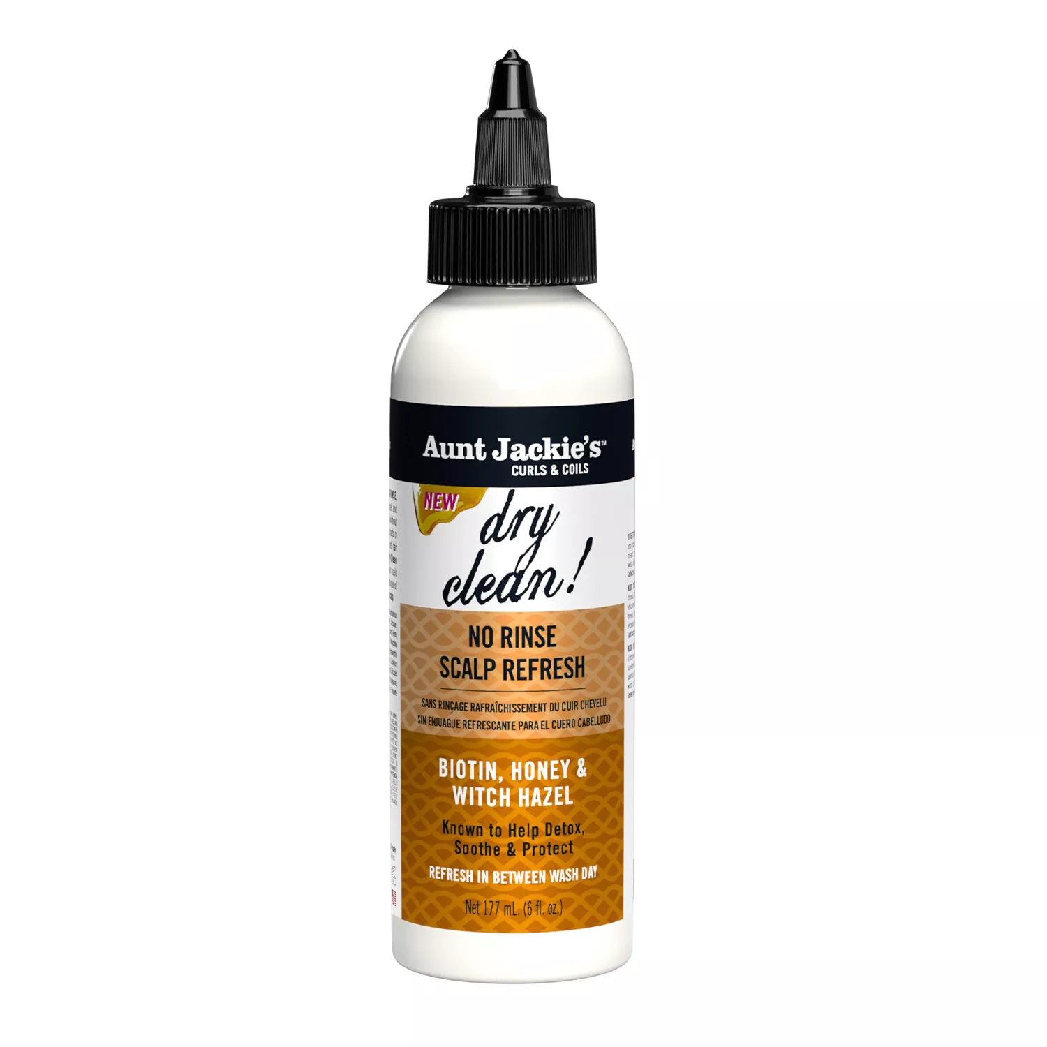 Aunt Jackie's Biotin, Honey & Witch Hazel Dry Clean No Rinse Scalp Refresh 6oz/ 177ml