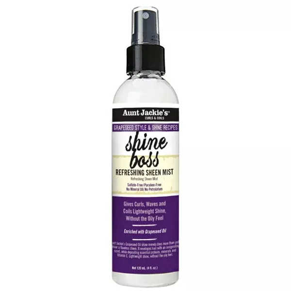 Aunt Jackie's Curls & Coils Grapeseed Style Shine Boss Refreshing Sheen Mist 4oz