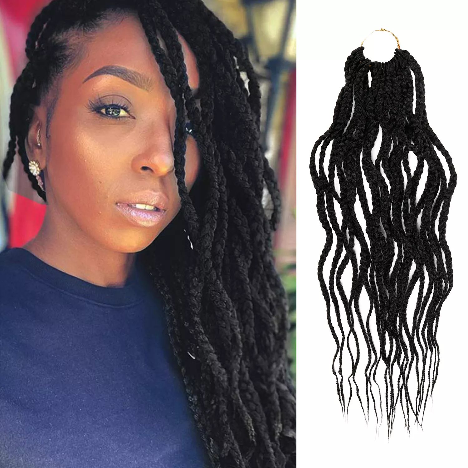 Authentic Crochet Braid Pre-Stretched Loop Wavy Box Braid 20"