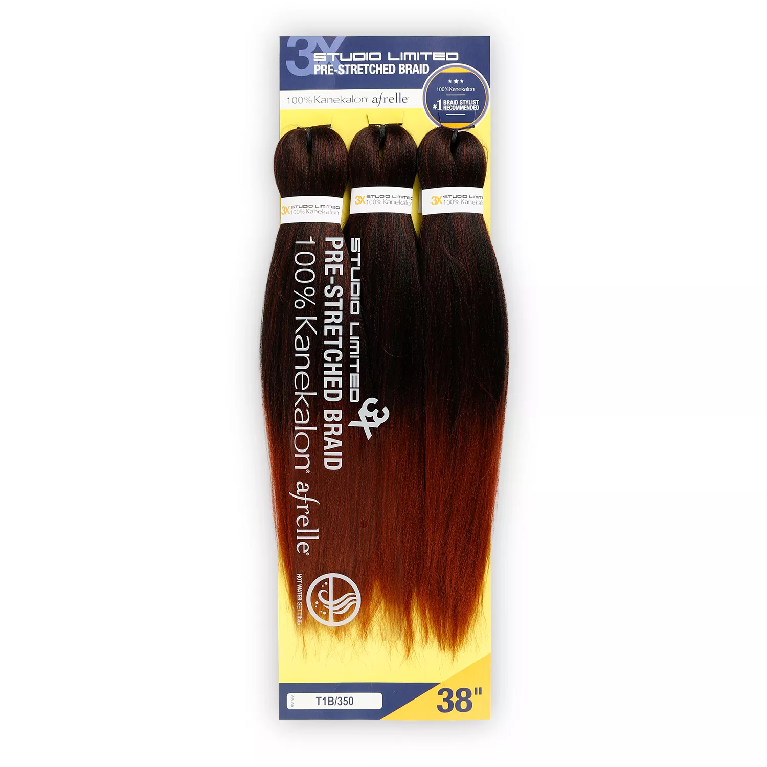 Authentic Studio Limited 100% Kanekalon Afrelle 3X Pre-Stretched Braid 38"