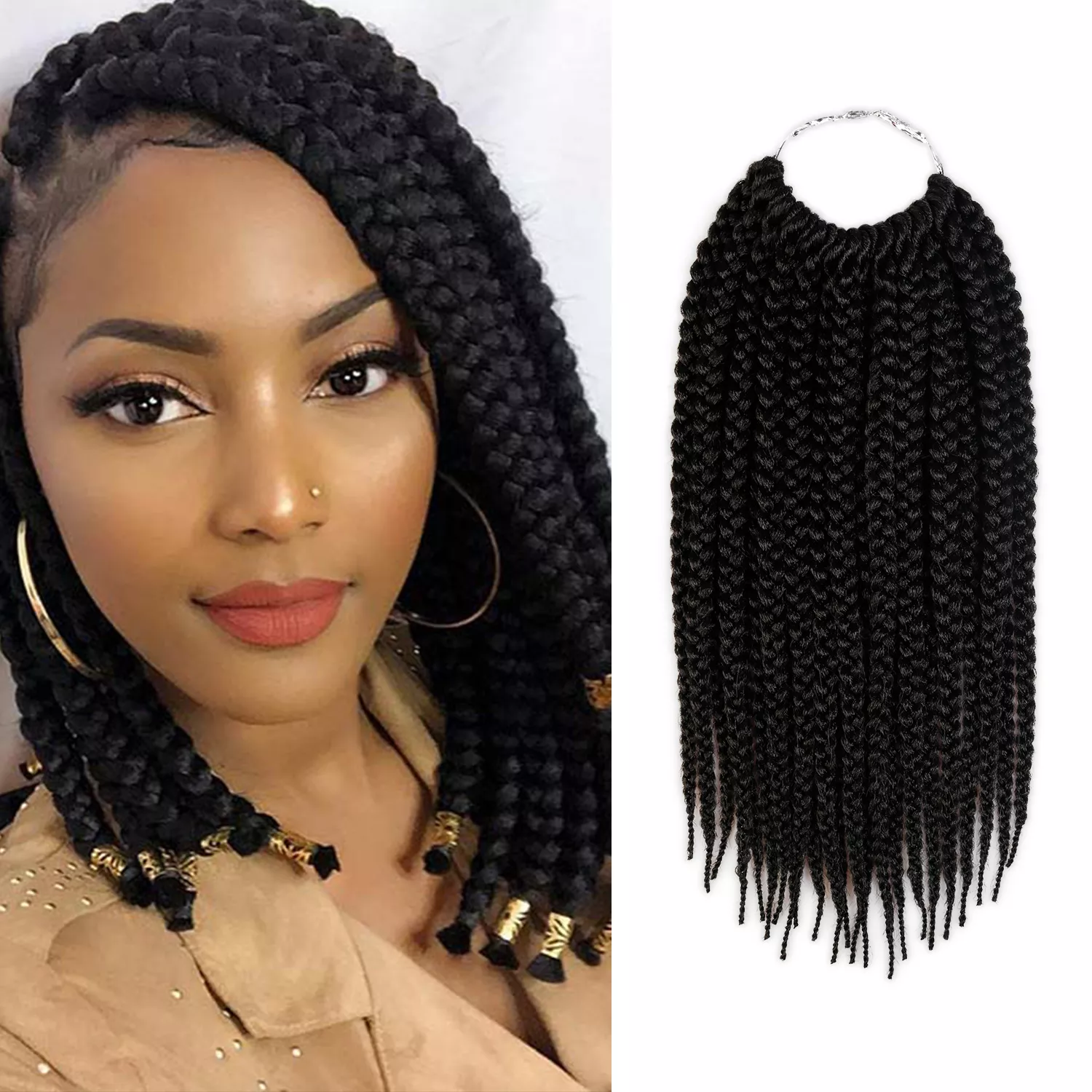 Authentic Synthetic Hair Crochet Braid Pre-Stretched Loop Box Braid 12"