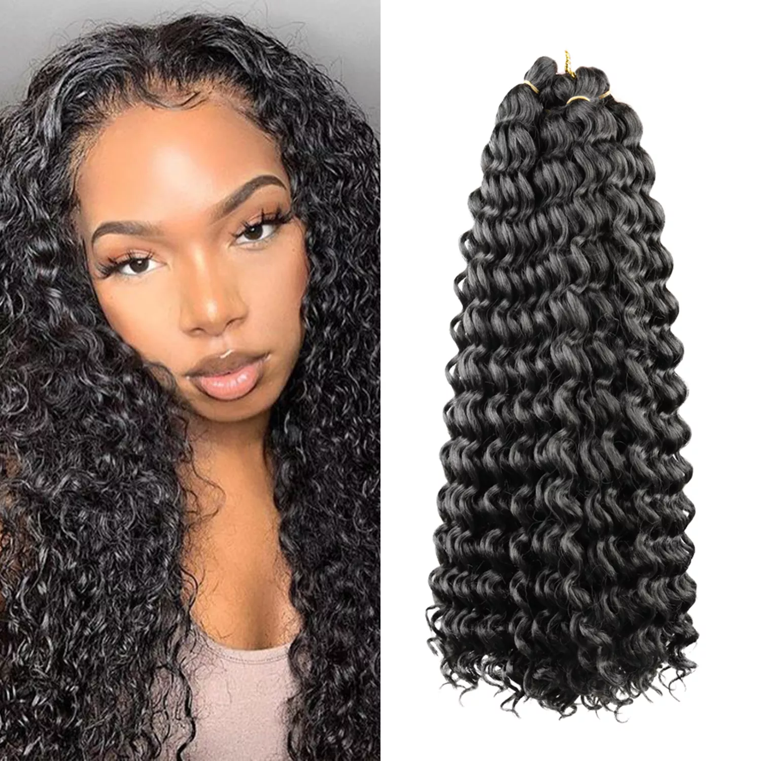 Authentic Synthetic Hair Crochet Braids Deep Twist 20" 6Pcs