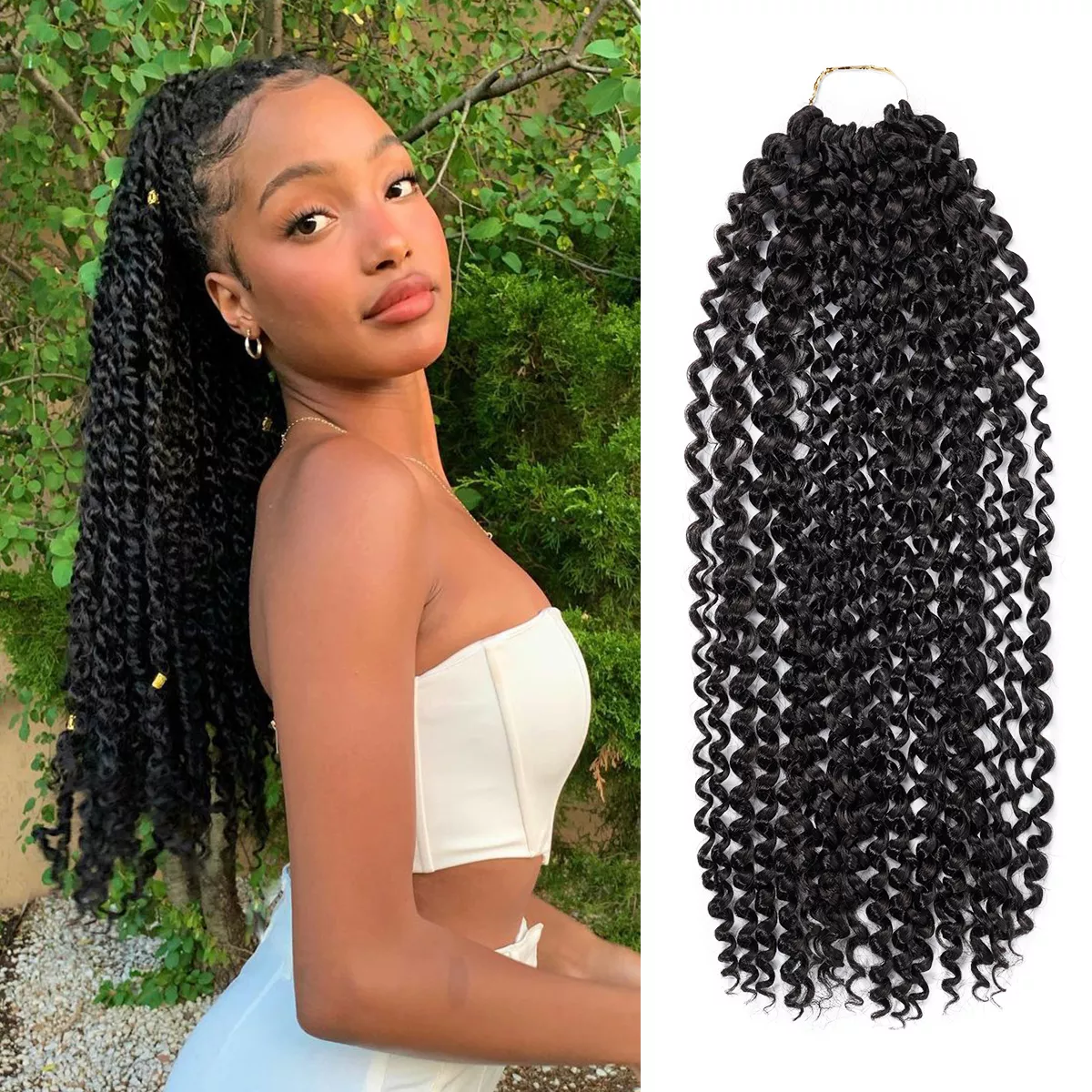 Authentic Synthetic Hair Crochet Braids Water Wave 22"