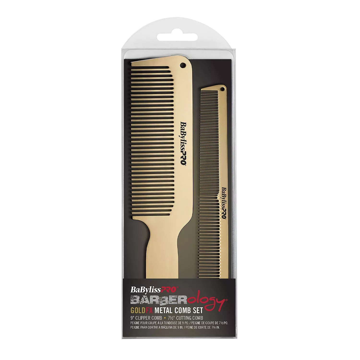 Babyliss Pro Barberology GoldFx Metal Comb Set 2pcs