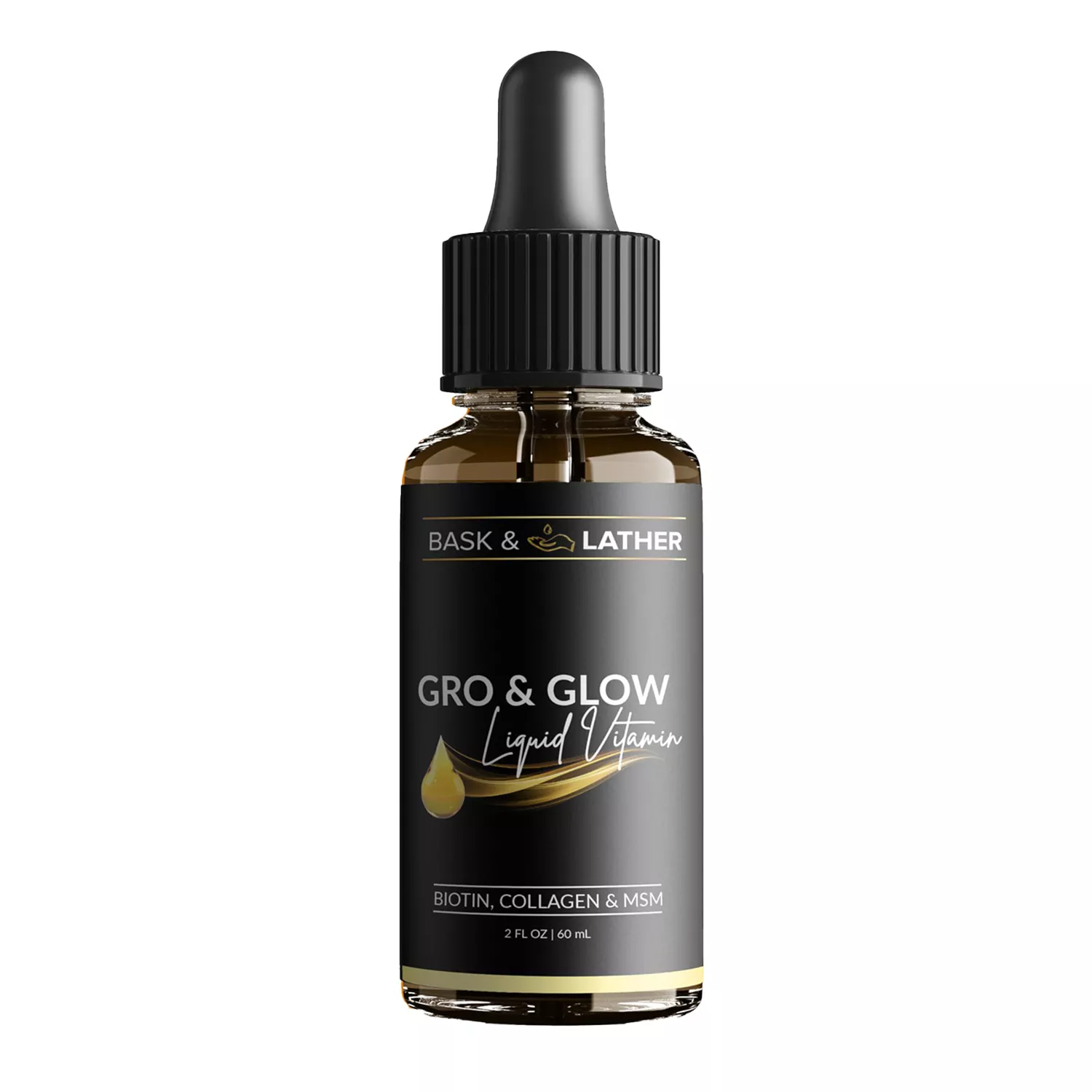 Bask & Lather Gro & Glow Liquid Vitamin Oil 2oz/ 60ml