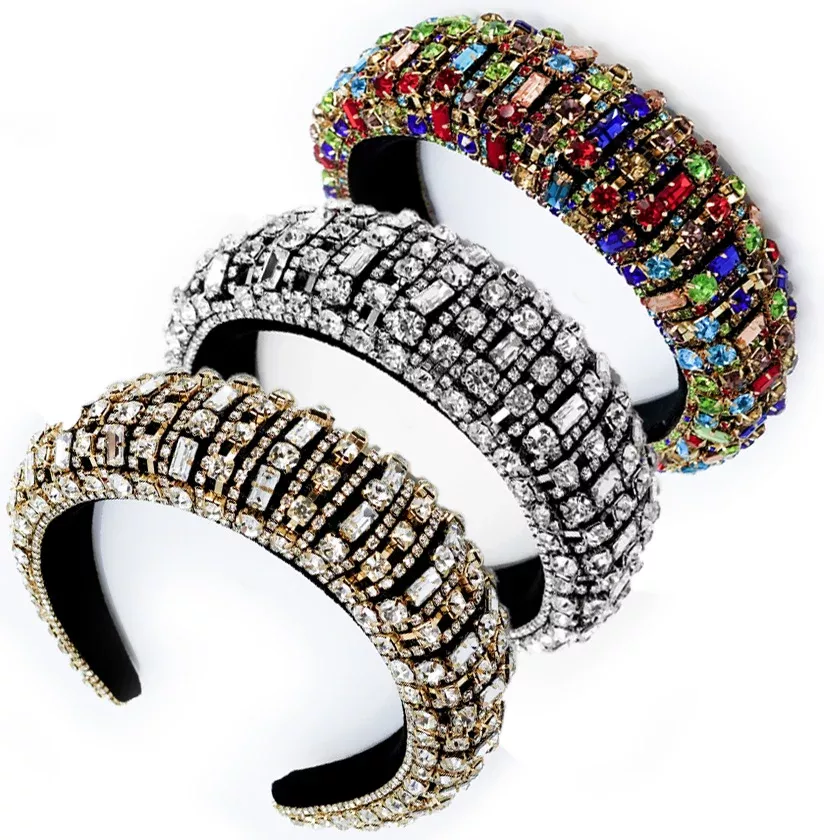 Bejeweled Padded Multi Rhinestone Headband Sparkly Party