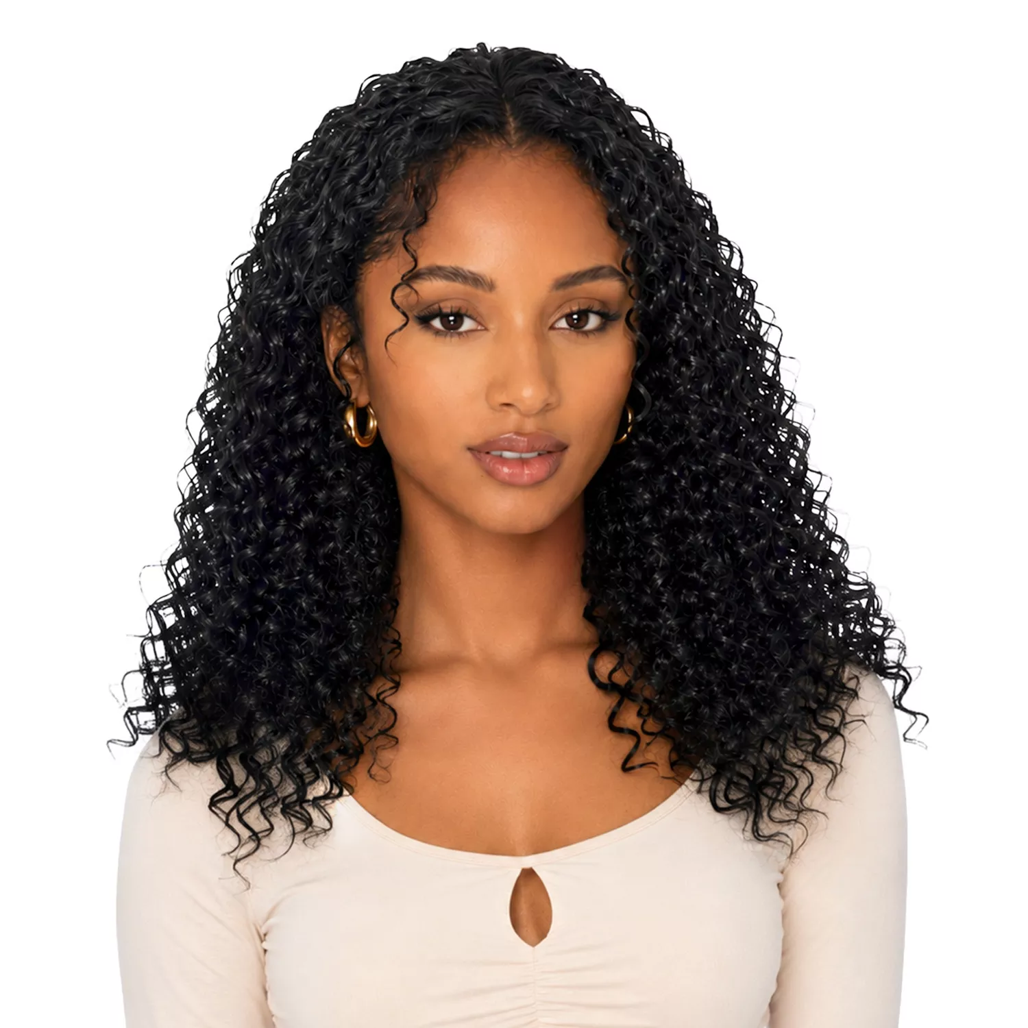 Bewigg Human Remy Hair Half Wig Deep Curl 22"