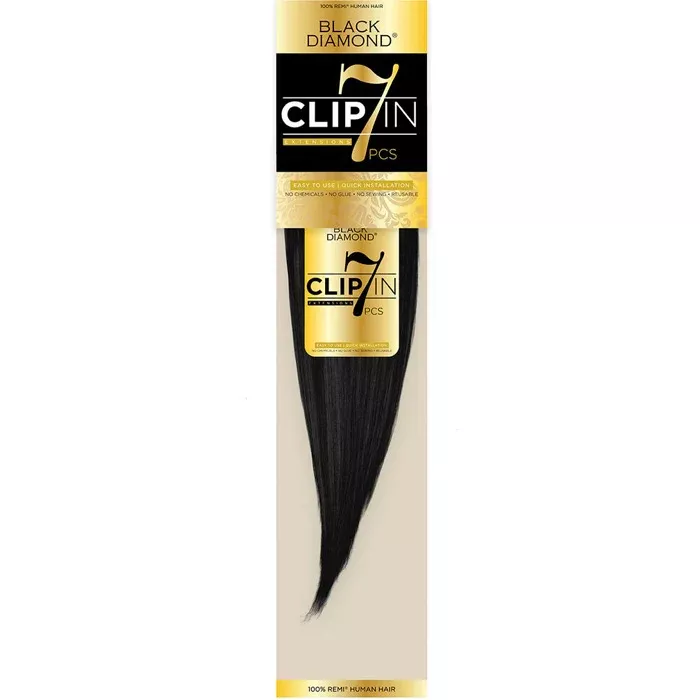 Black Diamond 100% Remi Human Hair Extension CLIP IN 7 PCS – STRAIGHT 14/18/22″