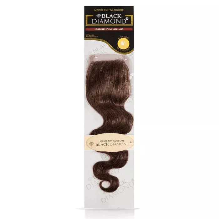 Black Diamond 100% Remi Human Hair Mono Top Closure – WAVY 12″