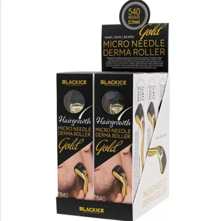 BLACK ICE PROFESSIONAL MICRO NEEDLE DERMA ROLLER - GOLD