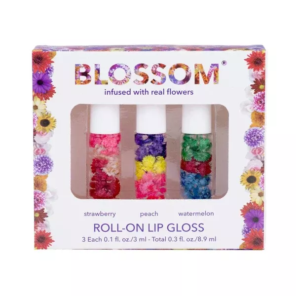 BLOSSOM ROLL ON LIP GLOSS SET OF 3