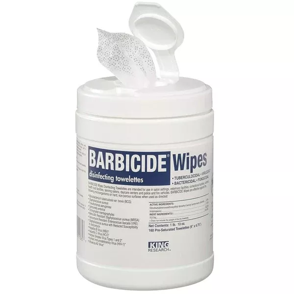 BLUE CO Barbicide Wipes, 160 Count