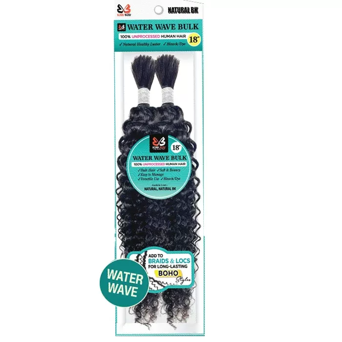 Bobbi Boss 100% Unprocessed Human Hair Bulk Braids – WATER WAVE BULK 18″