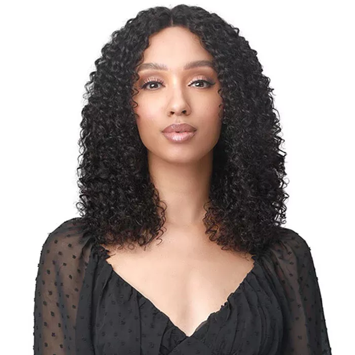 Bobbi Boss 100% Unprocessed Human Hair Wet & Wavy HD 5.5″ Deep Lace Part Wig – MHLF442 MONA